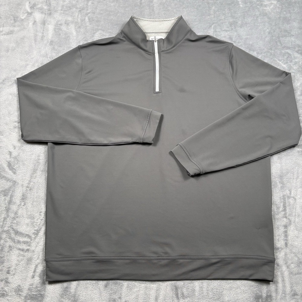 Peter Millar Men Iron Grey Perth Crown Sport Quarter Zip Pullover Size XXL*
